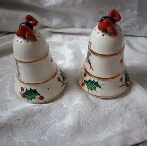 Festive Holiday Bell Salt and Pepper Shakers